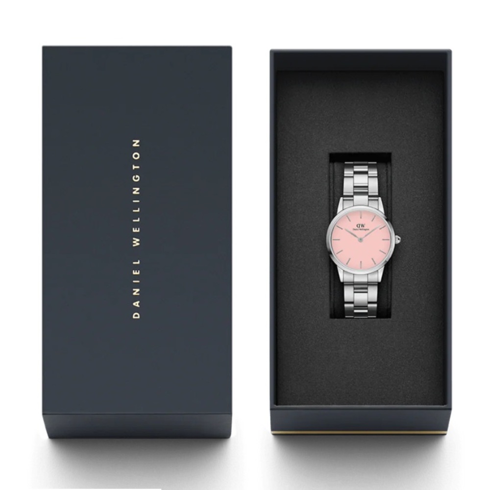 Daniel Wellington Iconic Link with Blush Dial and Silver Band